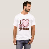 I Love My Partner T-shirt op maat in ROZE (Voorkant volledig)