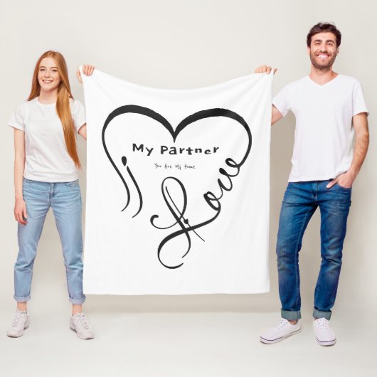 I Love My Partner - You Are My Home Throw Pillow Fleece Deken (In situ)