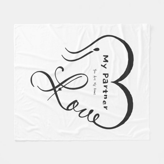 I Love My Partner - You Are My Home Throw Pillow Fleece Deken (Voorkant (Horizontaal))