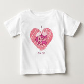 I Love My Pet Print Modern Wit Baby kinder T-shirt (Voorkant)