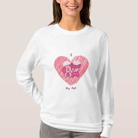 I Love My Pet T-shirt (Voorkant)