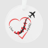 'I love My Pilot', Luchtvaart, Eenvoudig, Geperson Ornament (voorkant)