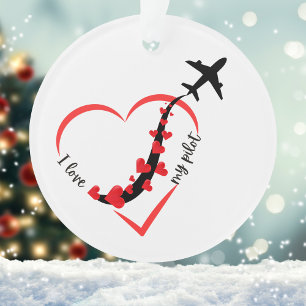 'I love My Pilot', Luchtvaart, Eenvoudig, Geperson Ornament