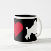 "I Love my Poodle" Tweekleurige Koffiemok (Voorkant rechts)