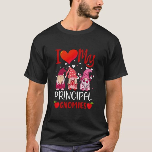 I Love My Principal Gnomies Valentine's Day Teache T-shirt (Voorkant)