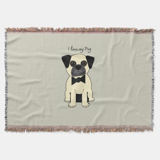 I Love My Pug Deken (Voorkant)
