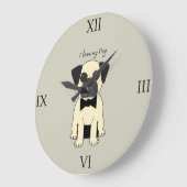 I Love My Pug Grote Klok (Hoek)