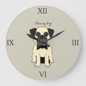 I Love My Pug Grote Klok (Voorkant)