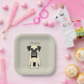 I Love My Pug Papieren Bordje (Feest)