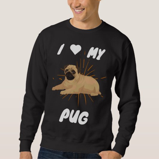 I Love My Pug Schattige Dog Gift Classic T-Shirt 8 (Voorkant)
