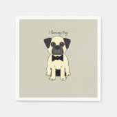 I Love My Pug Servet (Voorkant)
