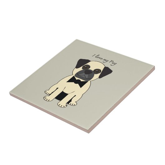 I Love My Pug Tegeltje (Zijkant)