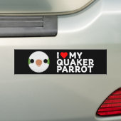 I LOVE MY QUAKER PARROT – normal Bumpersticker (Op auto)