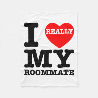 I Love My Roomate Heart Funny Party Gifts Valentin Fleece Deken