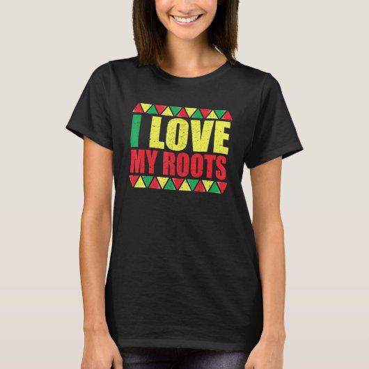 I Love My Roots  Black History Apparel For Kids T-shirt (Voorkant)
