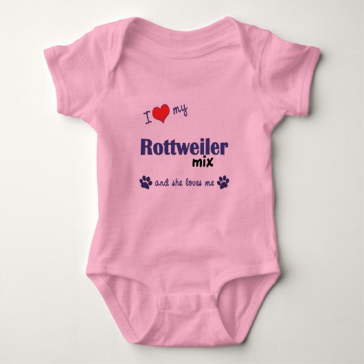 I Love My Rottweiler Mix (Vrouw Dog) Romper (Voorkant)