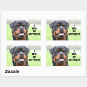 I Love My Rottweiler Rechthoekige Sticker (Vel)