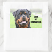 I Love My Rottweiler Rechthoekige Sticker (Tas)