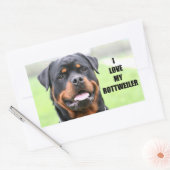 I Love My Rottweiler Rechthoekige Sticker (Envelop)