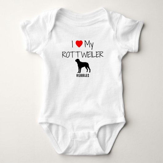 I Love My Rottweiler Romper (Voorkant)
