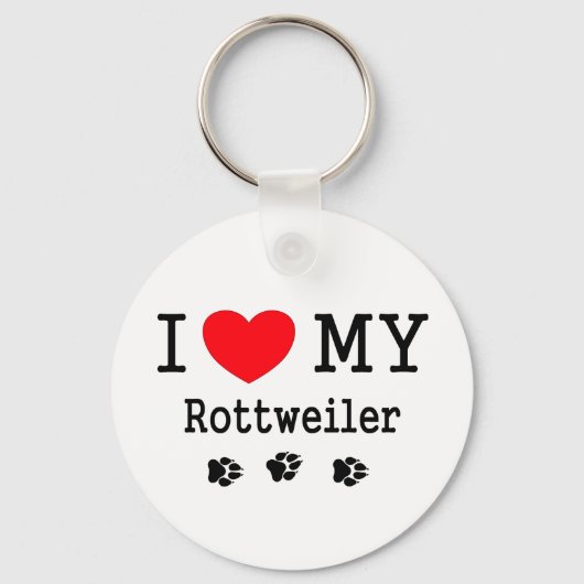 I Love My Rottweiler Sleutelhanger (Voorkant)