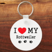 I Love My Rottweiler Sleutelhanger (Voorkant)
