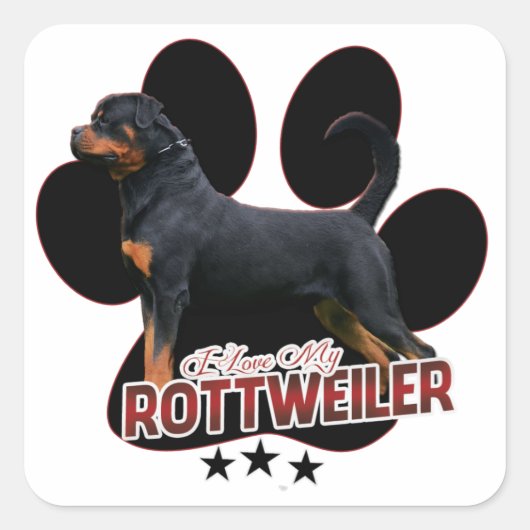 I Love My Rottweiler Sticker (Voorkant)