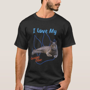 I Love My Russian Blue Best Cat Lover Paw Print T-shirt