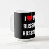 "I Love my Russian Husband" T-Shirt Koffiemok (Voorkant links)
