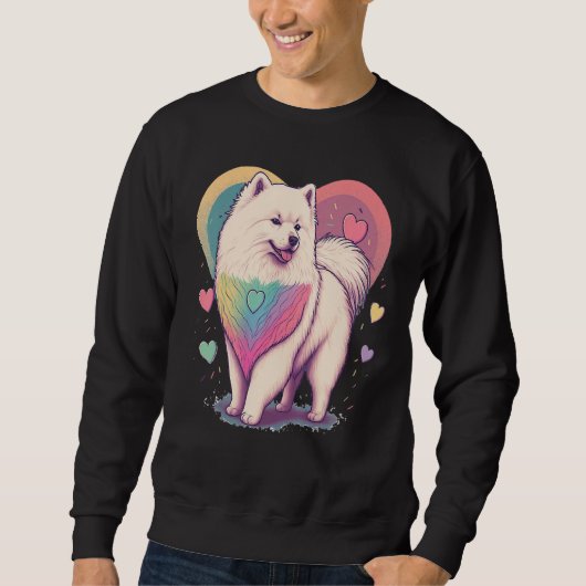 I Love My Samoyed Dog Valentines Day Heart Artwork Trui (Voorkant)