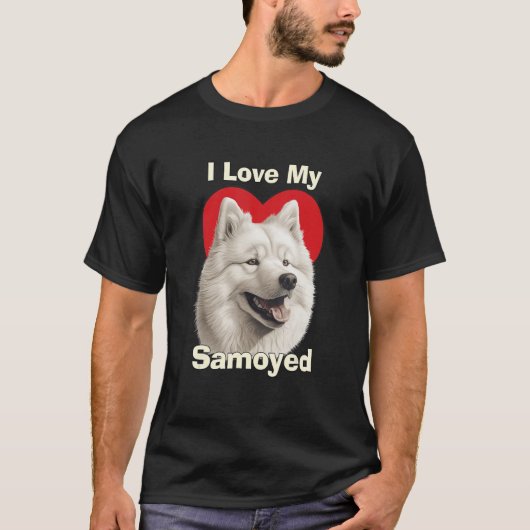 I Love My Samoyed Puppy Dog T-shirt (Voorkant)