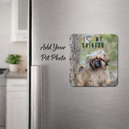 I Love My Shih Tzu Photo Magnet Cute Puppy Dog Magneet