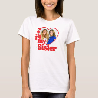 I Love My Sister Heart Photo T-shirt