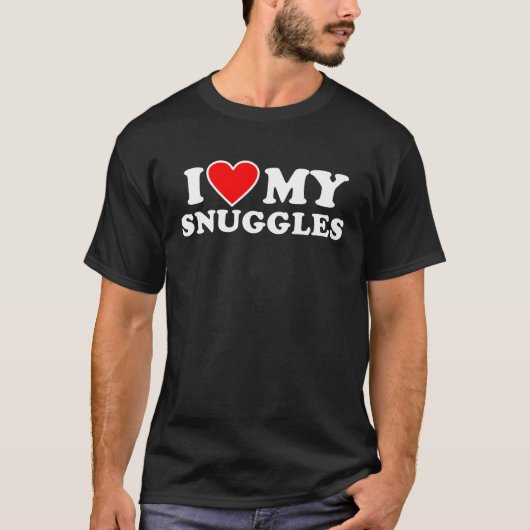 I Love My Snuggles with Heart T-shirt (Voorkant)