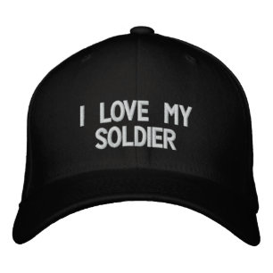 'I Love My Soldier' geborduurd Pet