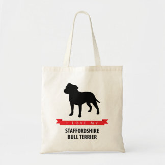 I Love My Staffordshire Bull Terrier Canvas tas
