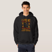 I Love My Stalker Black German Shepherd  Dog Owner Hoodie (Voorkant volledig)