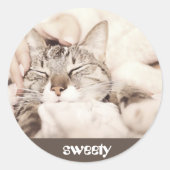 I love my sweet little cat photo ronde sticker (Voorkant)