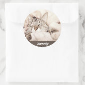I love my sweet little cat photo ronde sticker (Tas)