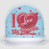 I Love My Sweetie red - hearts Sneeuwbol (Voorkant)
