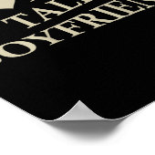 I Love My Tall Boyfriend Funny Girlfriend On Back  Poster (Hoek)