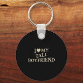 I Love My Tall Boyfriend Funny Girlfriend On Back  Sleutelhanger (Voorkant)