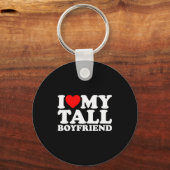 I Love My Tall Boyfriend Funny Matching Girlfriend Sleutelhanger (Voorkant)