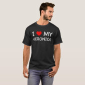 I Love My Veronica Red Heart T-shirt (Voorkant volledig)