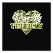 I Love My Veteran Happy Veterans Day Support Foto Afdruk (Voorkant)