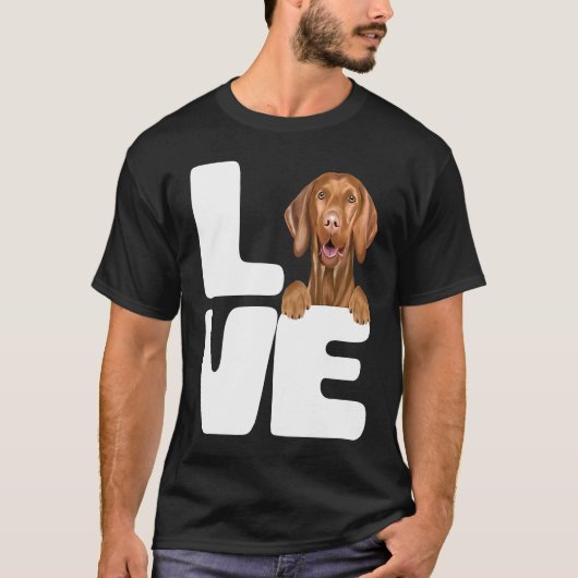 I Love My Vizsla Dog T-shirt (Voorkant)
