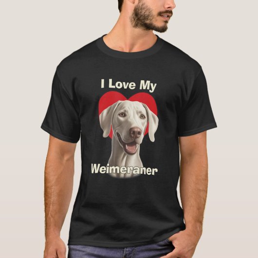 I Love My Weimaraner Puppy Dog T-shirt (Voorkant)