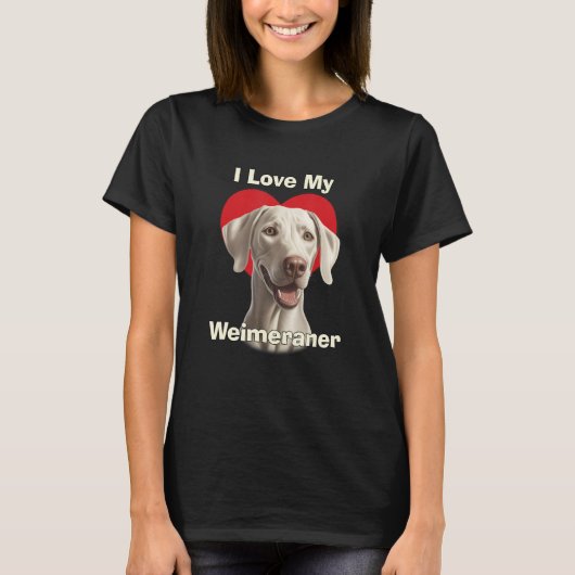 I Love My Weimaraner Puppy Dog T-shirt (Voorkant)
