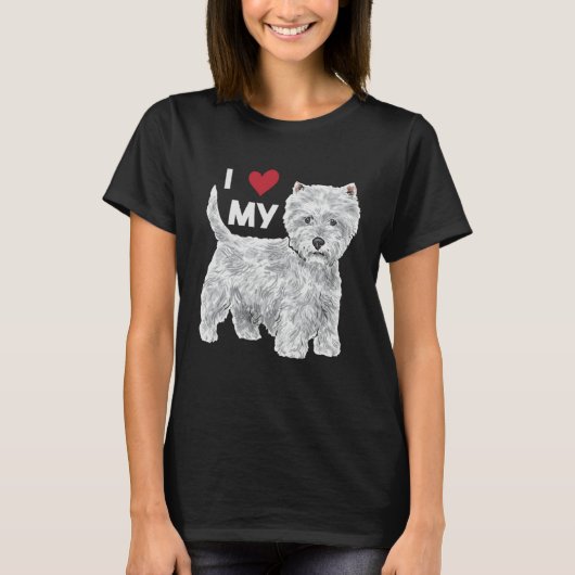 I Love My Westie West Highland White Terrier T-shirt (Voorkant)