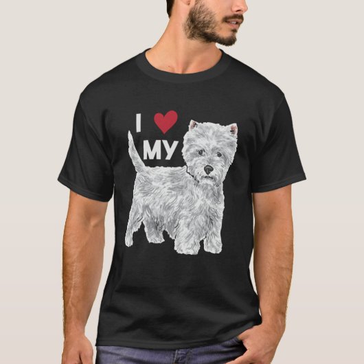 I Love My Westie West Highland White Terrier T-shirt (Voorkant)